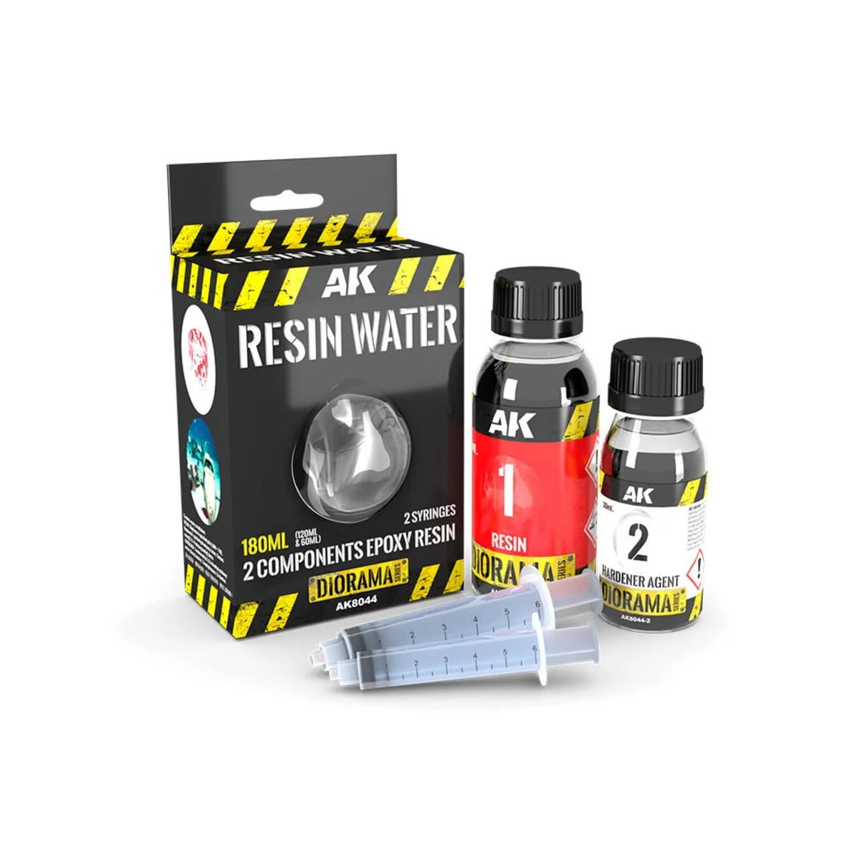 RESIN WATER 2-COMPONENTS EPOXY RESIN - 180ml - AK Interactive AK8044