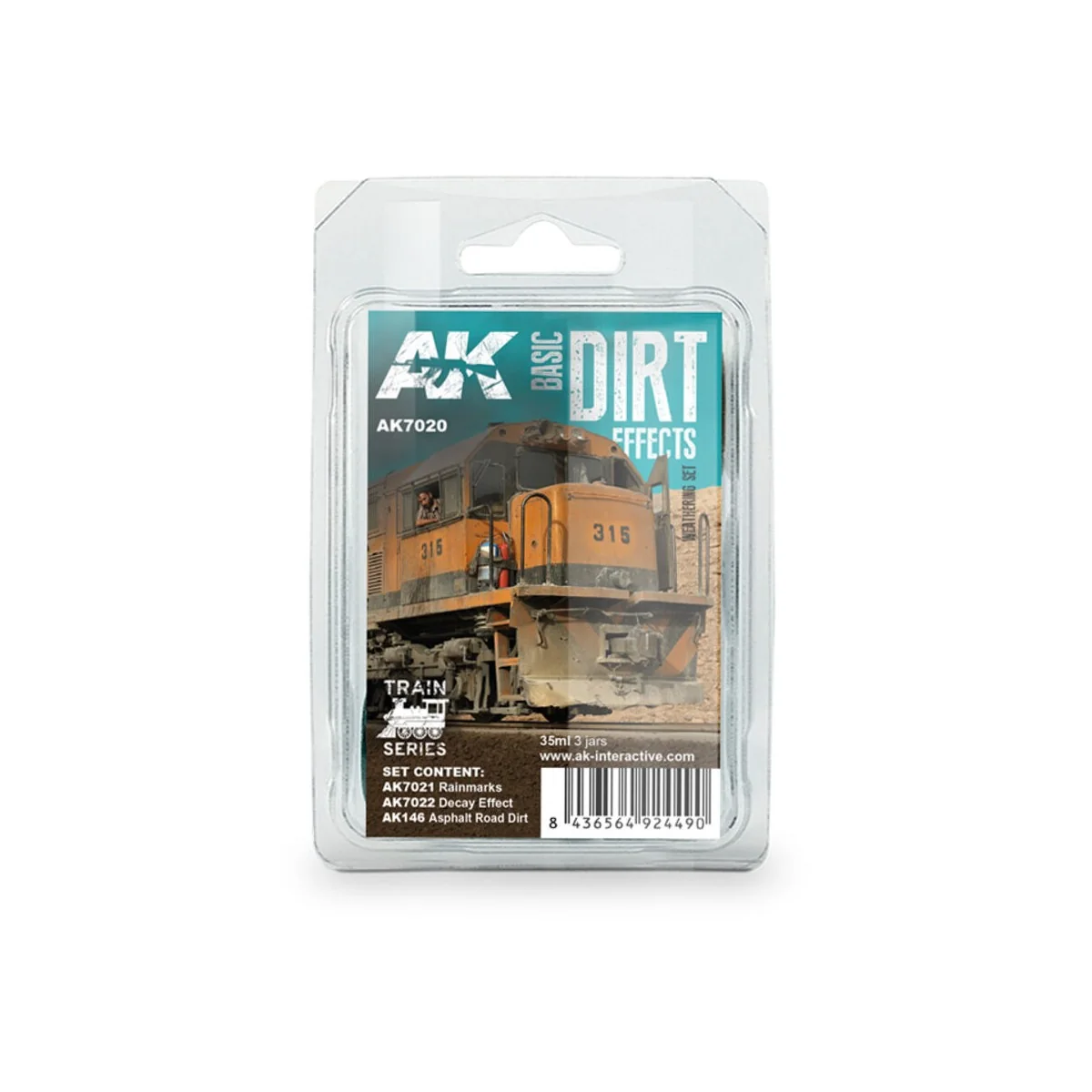 BASIC DIRT EFFECTS WEATHERING SET TRAIN SERIES - AK Interactive AK7020 BASIC DIRT EFFECTS WEATHERING SET TRAIN SERIES - AK Interactive AK7020