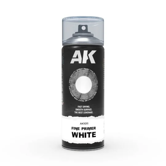 Fine Primer White - Spray 400ml (Includes 2 nozzles) - AK Interacti...