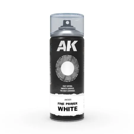 Fine Primer White - Spray 400ml (Includes 2 nozzles) - AK Interacti...