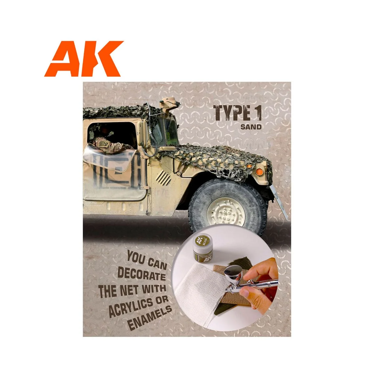 REGULAR CAMOUFLAGE NET Type 1 SAND - AK Interactive AK8060