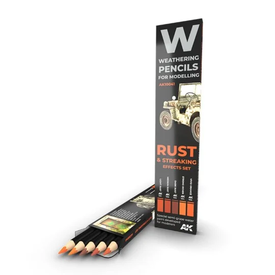 WATERCOLOR PENCIL SET RUST AND STREAKING SET - AK Interactive AK10041 WATERCOLOR PENCIL SET RUST AND STREAKING SET - AK Interactive AK10041