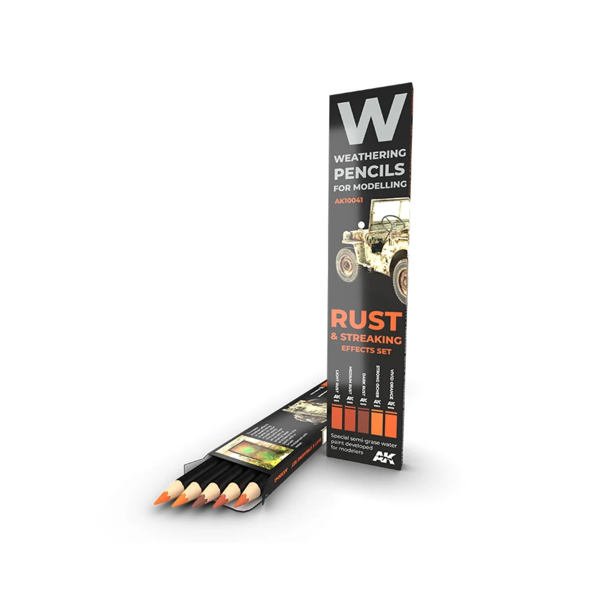 WATERCOLOR PENCIL SET RUST AND STREAKING SET - AK Interactive AK10041 WATERCOLOR PENCIL SET RUST AND STREAKING SET - AK Interactive AK10041