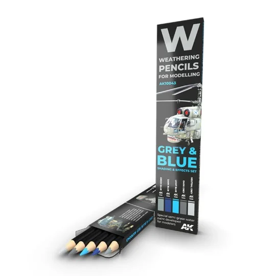 WATERCOLOR PENCIL SET GREY AND BLUE CAMOUFLAGES SET - AK Interactiv...