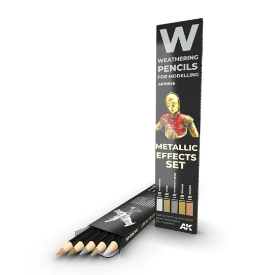 WATERCOLOR PENCIL SET METALLICS SET - AK Interactive AK10046 WATERCOLOR PENCIL SET METALLICS SET - AK Interactive AK10046