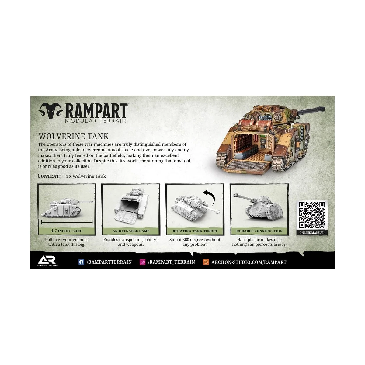 Modular Terrain: WOLVERINE TANK - Archon Studio RAM0006