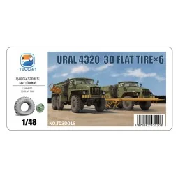 URAL 4320 3D FLAT TIRE×4, 1/48 - Toucan Model TC3D016