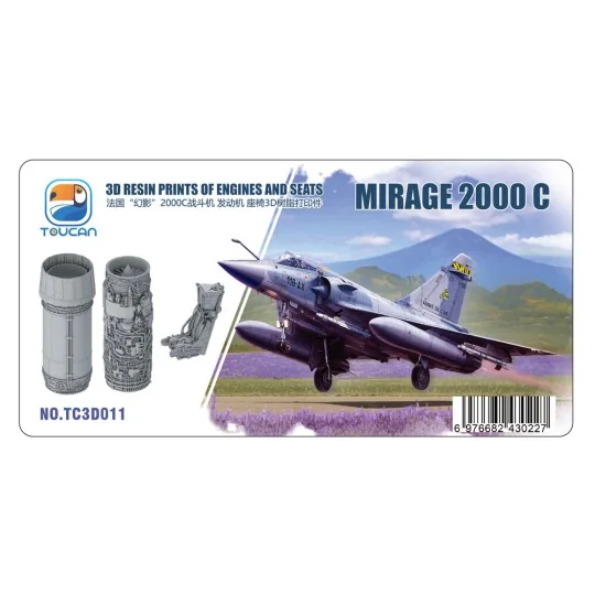 Mirage 2000 C 3D RESIN PRINTS OF ENGINES AND SEATS, 1/32 - Toucan M...