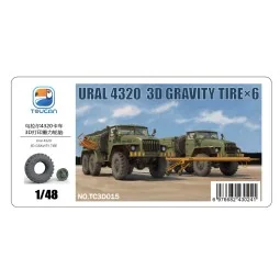 URAL 4320 3D GRAVITY TIRE×6, 1/48 - Toucan Model TC3D015