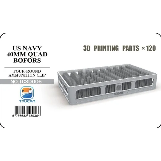 FOUR-ROUND AMMUNITION CLIP, 1/35 - Toucan Model TC3D006 FOUR-ROUND AMMUNITION CLIP, 1/35 - Toucan Model TC3D006