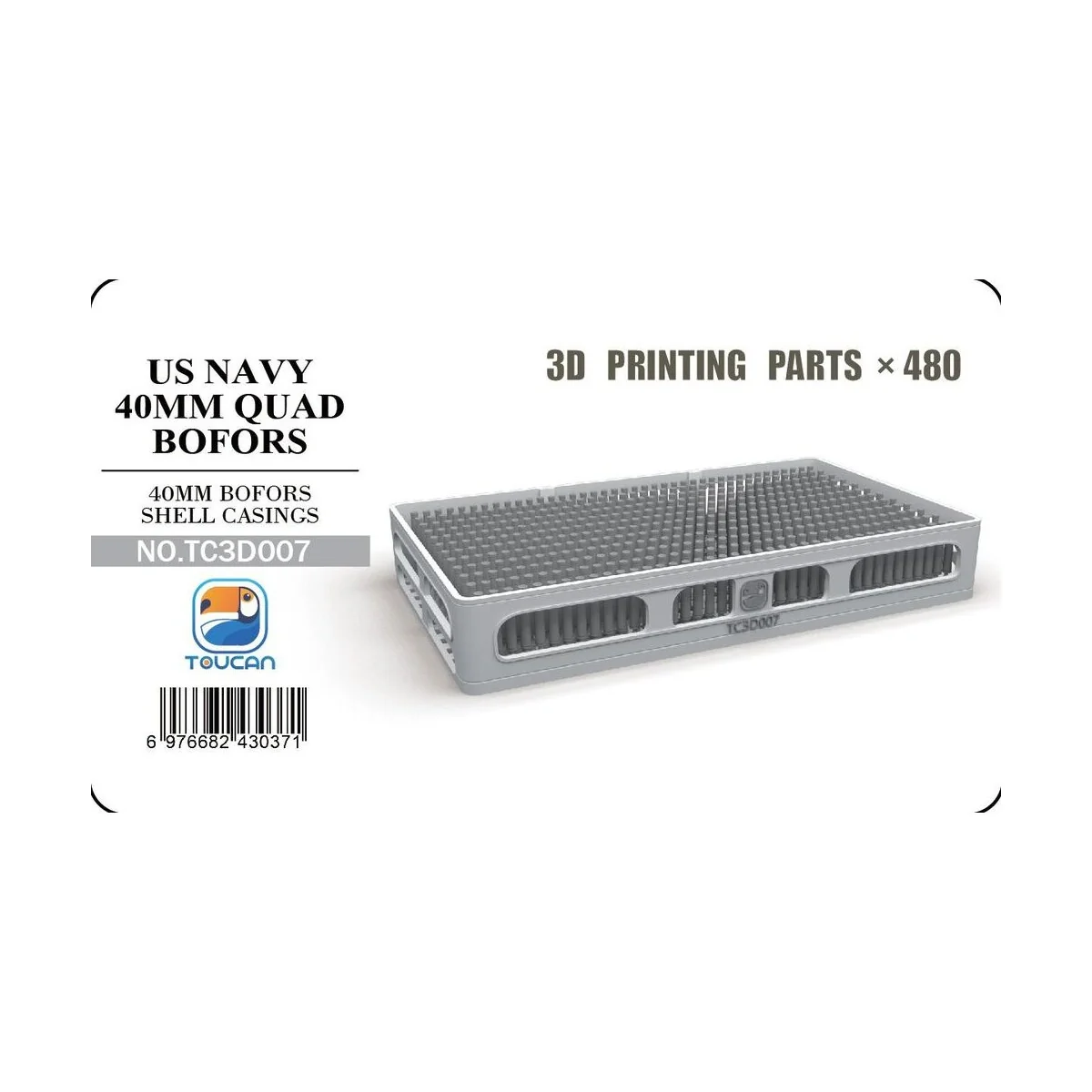 40MM BOFORS SHELL CASINGS, 1/35 - Toucan Model TC3D007 40MM BOFORS SHELL CASINGS, 1/35 - Toucan Model TC3D007