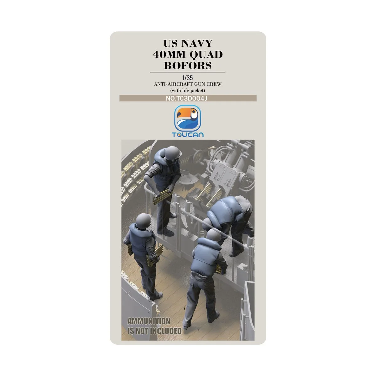 ANTI-AIRCRAET GUN CREW (with life jacket), 1/35 - Toucan Model TC3D...