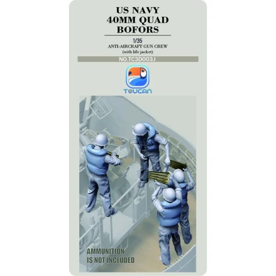 ANTI-AIRCRAET GUN CREW (with life jacket) - Toucan Model TC3D003J