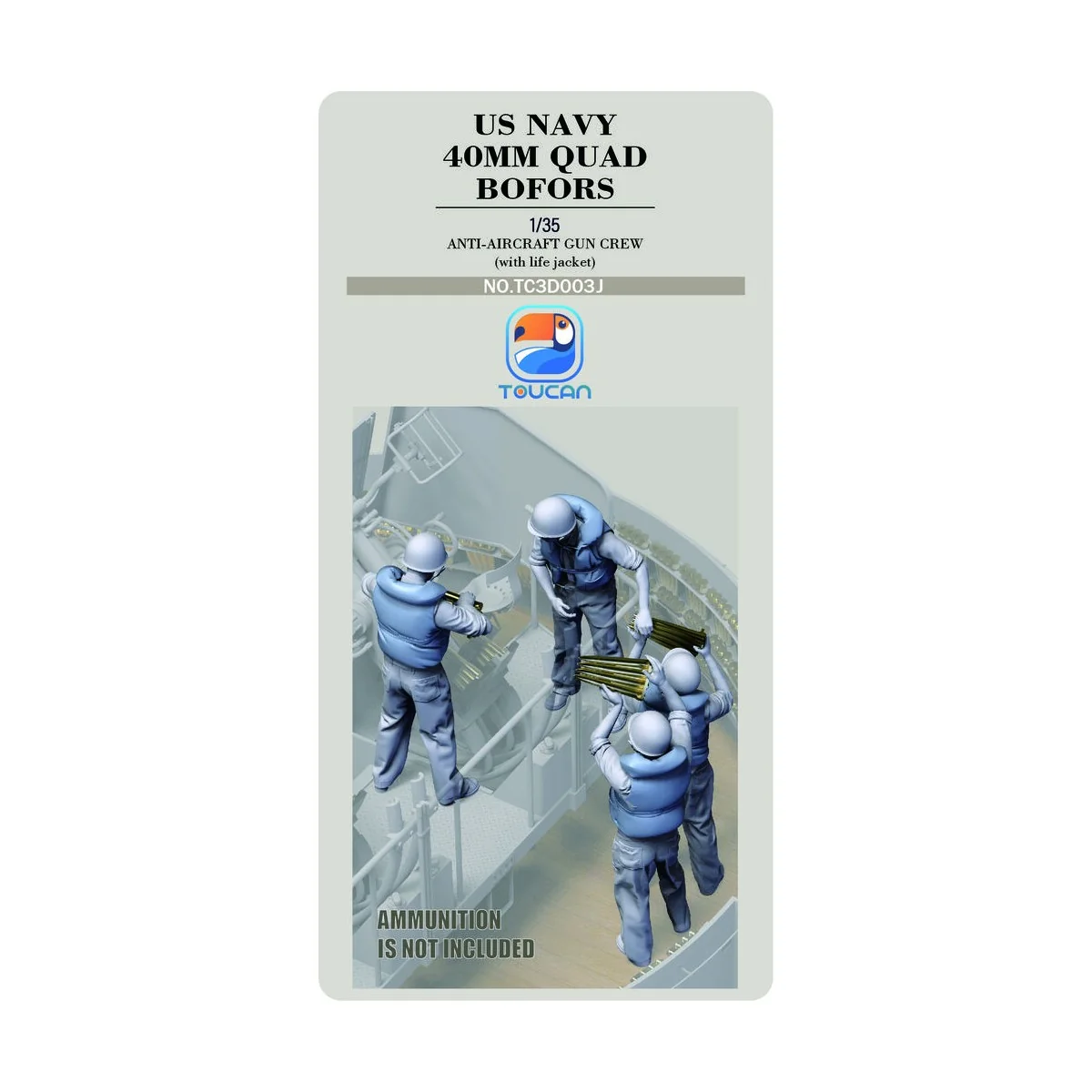 ANTI-AIRCRAET GUN CREW (with life jacket) - Toucan Model TC3D003J