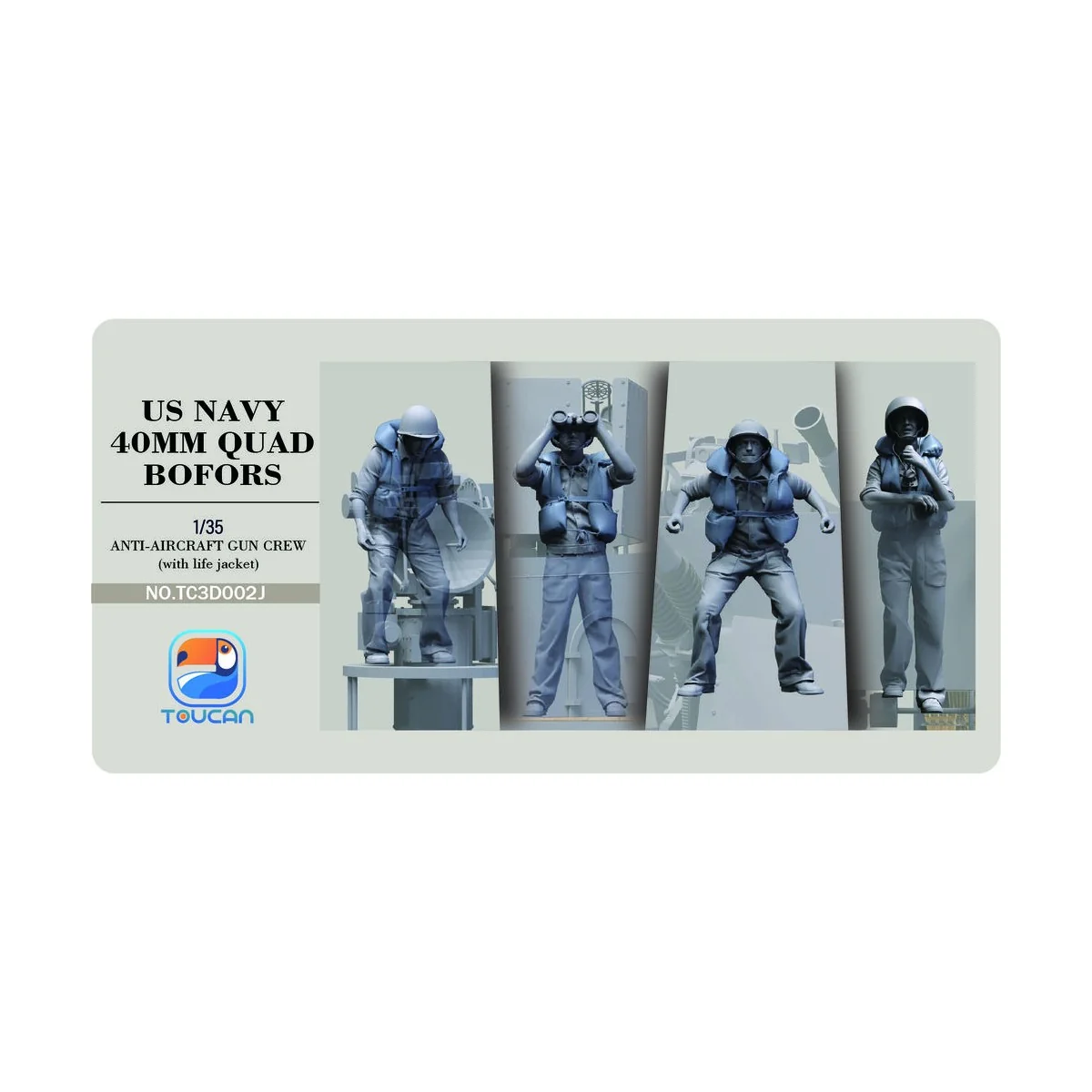 ANTI-AIRCRAET GUN CREW (with life jacket) - Toucan Model TC3D002J