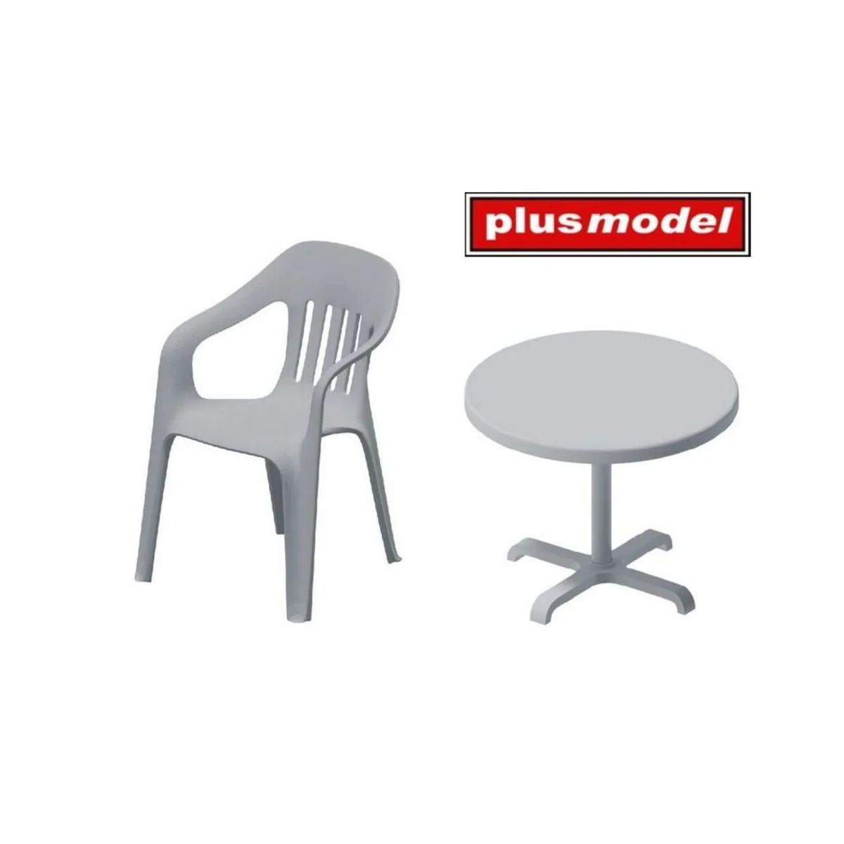 Plastic chairs and table, 1/35 - Plus model DP3074 Plastic chairs and table, 1/35 - Plus model DP3074