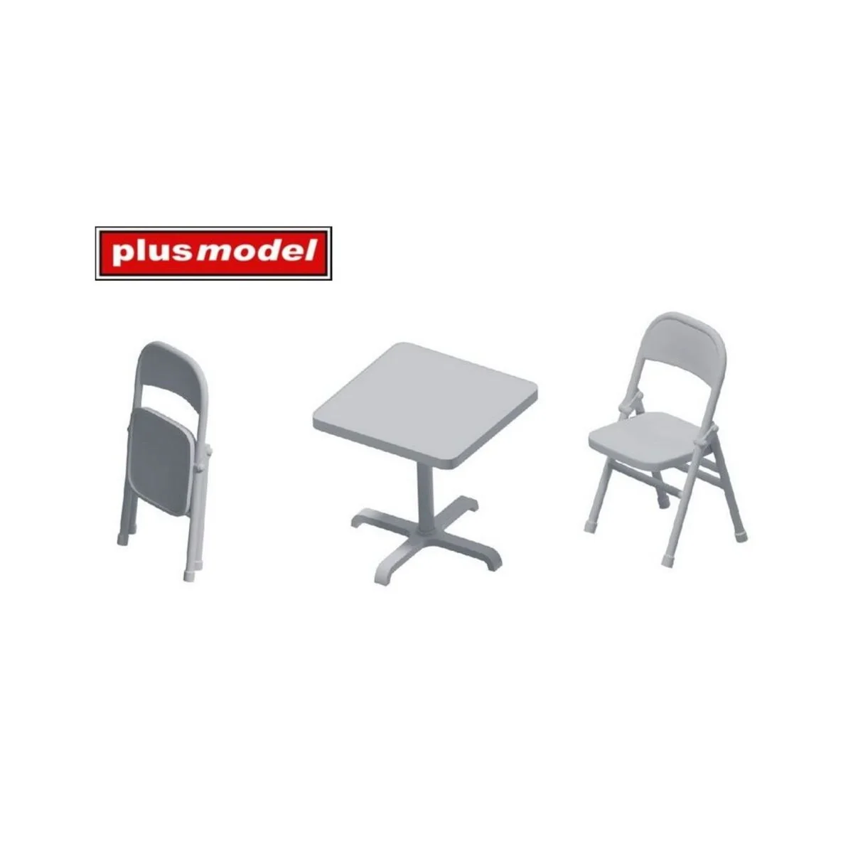 Folding chairs and table, 1/35 - Plus model DP3075