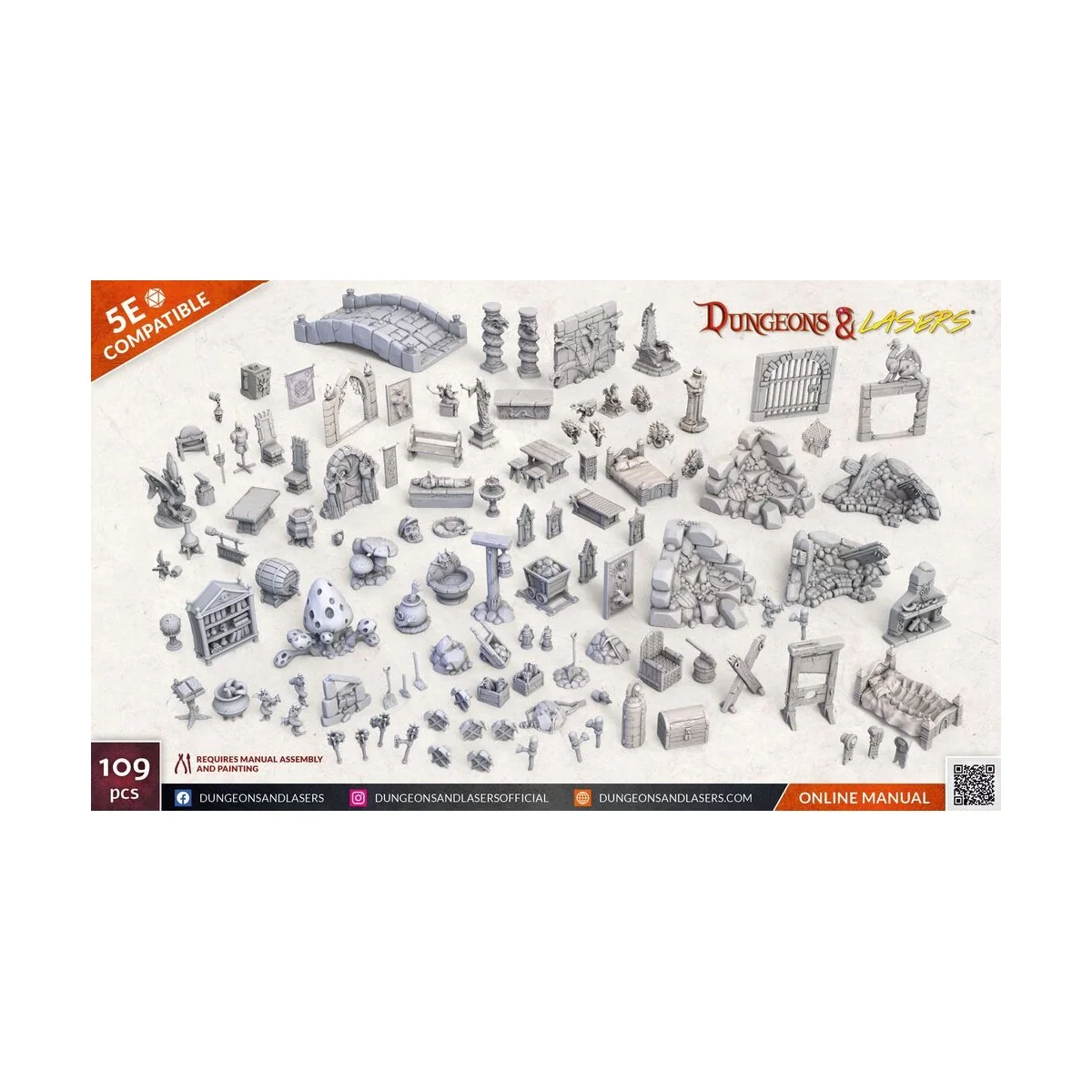 Dungeons & Lasers Expansion Set: FANTASY PROPS PACK - Archon Studio...