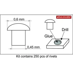 Rivets 0, 6 mm, 1/35 - Plus model 460