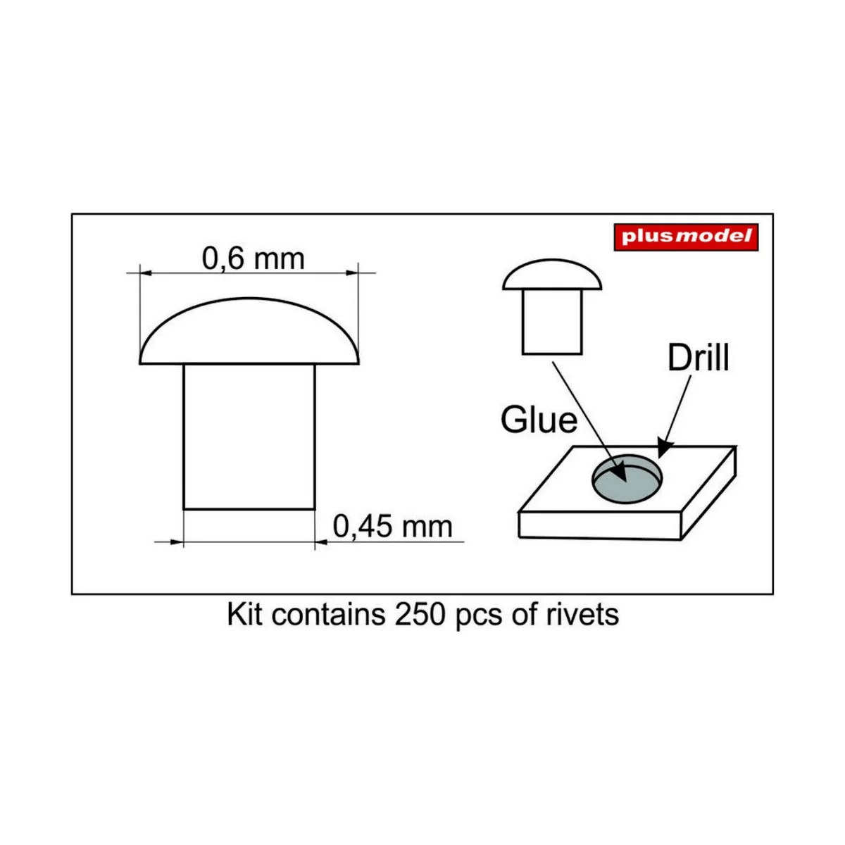 Rivets 0,6 mm - Plus model 460