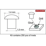 Rivets 1,4 mm - Plus model 464