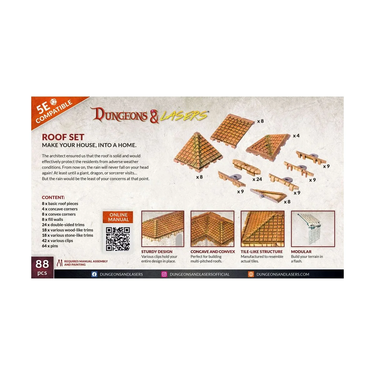 Dungeons & Lasers Expansion Set: ROOF SET - Archon Studio DNL0047