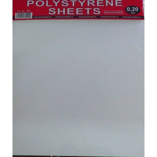 Polystyrene sheets 0, 2mm - Plus model 521