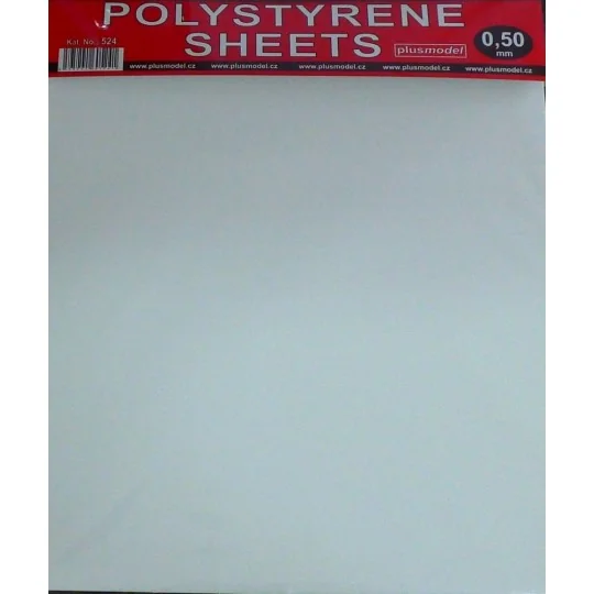 Polystyrene sheets 0, 50mm - Plus model 524