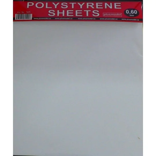 Polystyrene sheets 0, 60mm - Plus model 525