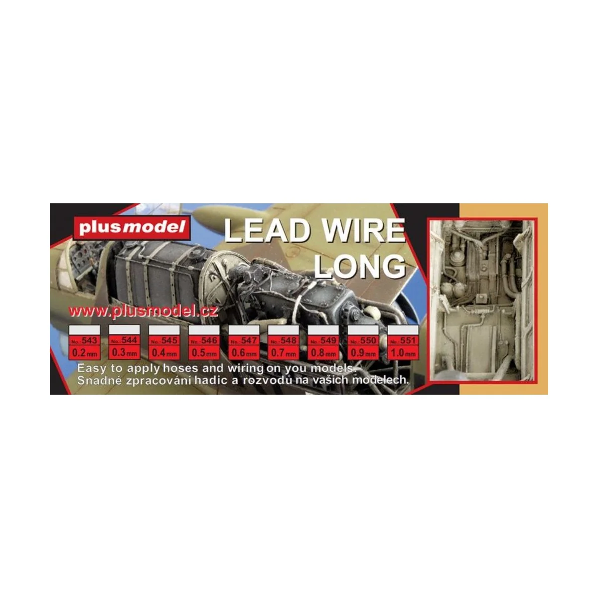 Lead wire 1, 0 mm, long 240 mm - Plus model 551