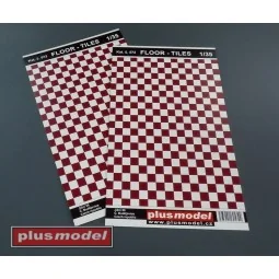 Floor tiles red and white, 1/35 - Plus model 572