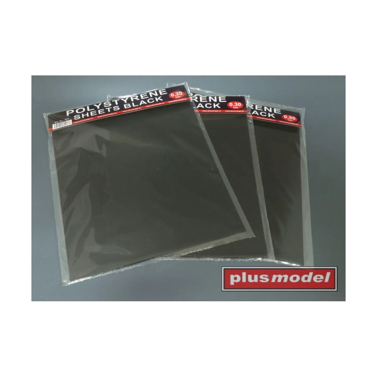 Polystyrene sheets black 0, 3 big - Plus model 578
