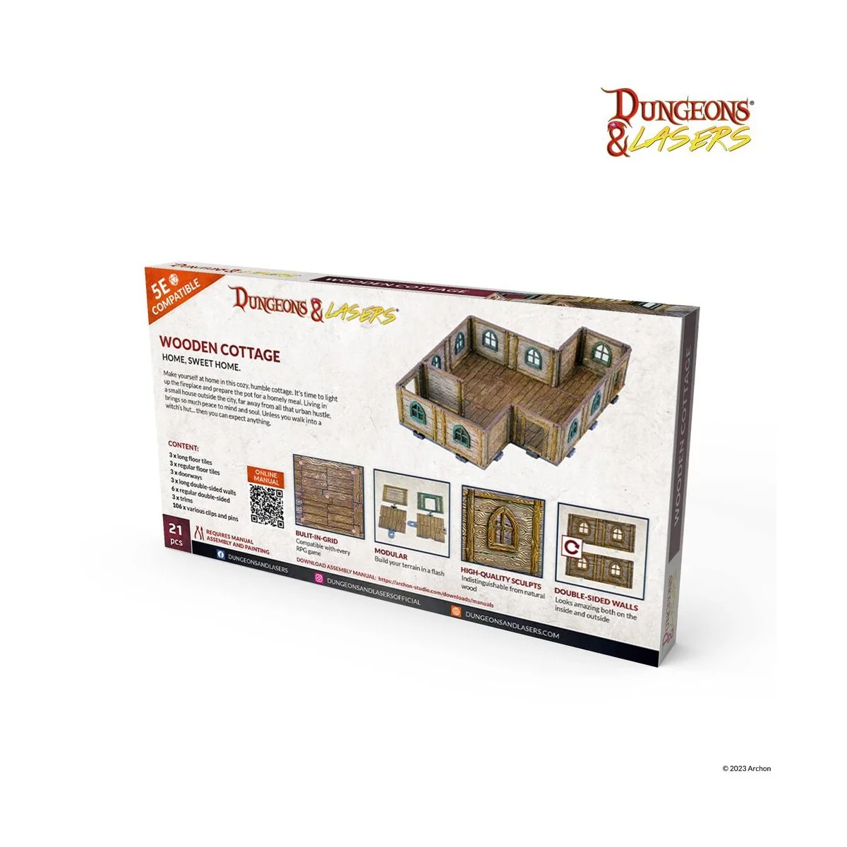 Dungeons & Lasers Expansion Set: WOODEN COTTAGE - Archon Studio DNL...