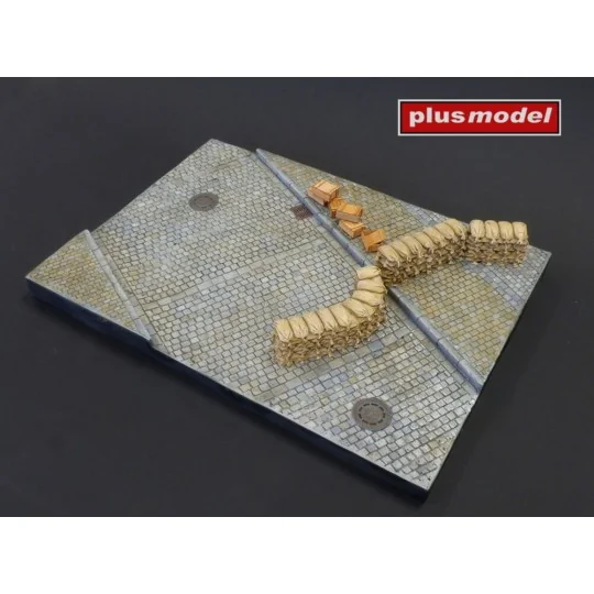 Display base – Cobblestone street with sidewalk, 1/35 - Plus model 620