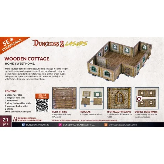 Dungeons & Lasers Expansion Set: WOODEN COTTAGE - Archon Studio DNL...