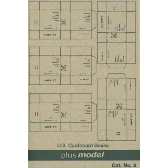 U.S. Transport Kartons WW II, 5 Stück pro Bogen. - Plus model 9