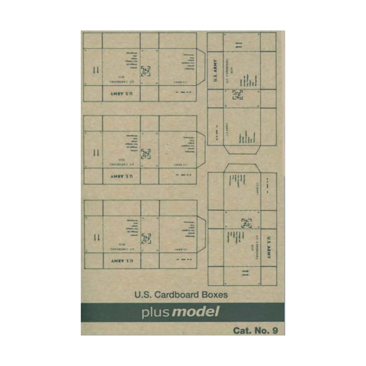 U.S. Transport Kartons WW II, 5 Stück pro Bogen., 1/35 - Plus model 9
