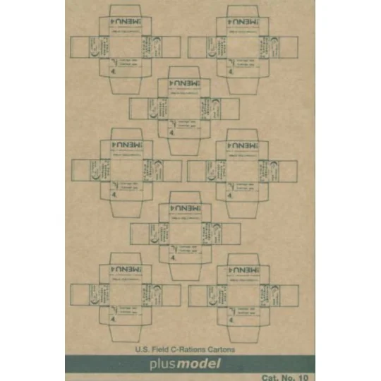 U.S. Feld C-Ration Kartons WW II, 8 Stück pro Bogen. - Plus model 10