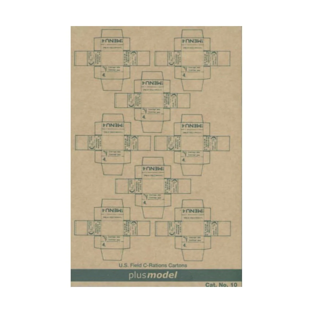 U.S. Feld C-Ration Kartons WW II, 8 Stück pro Bogen. - Plus model 10