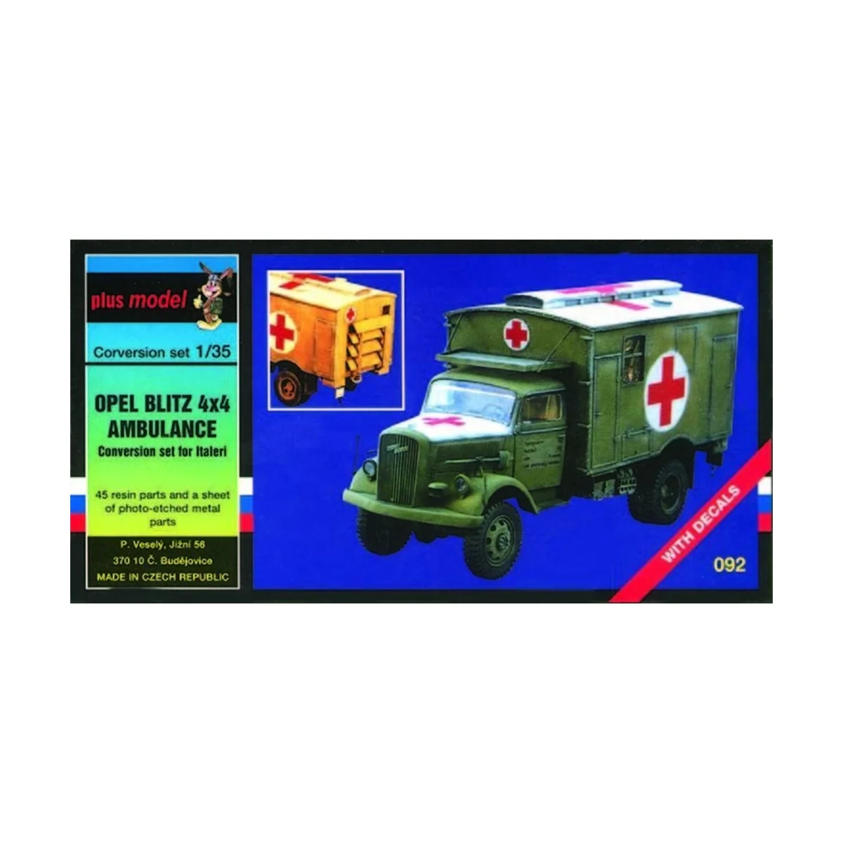 Opel Blitz 4x4 Krankenwagen, 1/35 - Plus model 92 Opel Blitz 4x4 Krankenwagen, 1/35 - Plus model 92