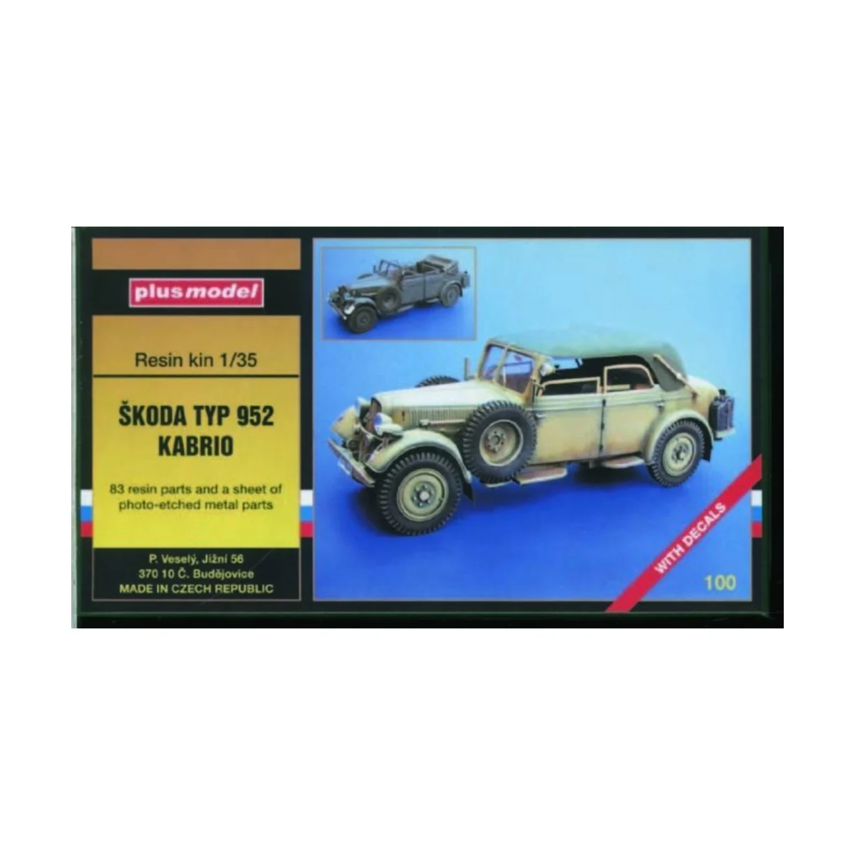 Skoda Typ 952 Kabrio WW II, 1/35 - Plus model 100 Skoda Typ 952 Kabrio WW II, 1/35 - Plus model 100