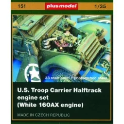 U.S. Truppen Halbkettenfahrzeug engine set (white 160AX engine) - P...