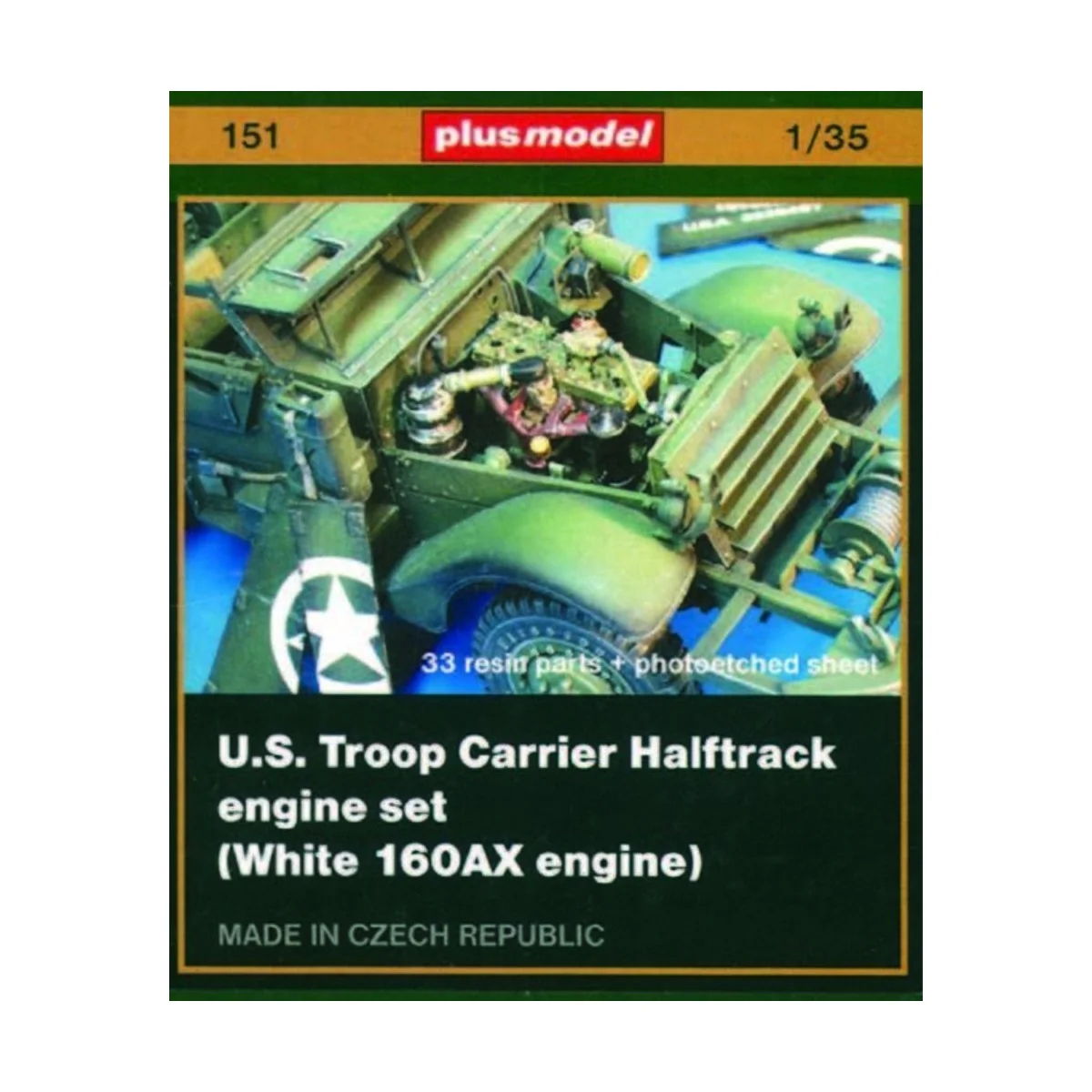 U.S. Truppen Halbkettenfahrzeug engine set (white 160AX engine), 1/...