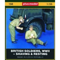Britische Soldaten, WWII Shaving & Resting - Plus model 158
