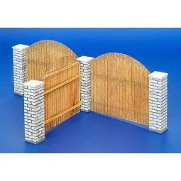 Holzzaun mit Mauerpfosten - Plus model 216