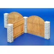 Holzzaun mit Mauerpfosten - Plus model 216