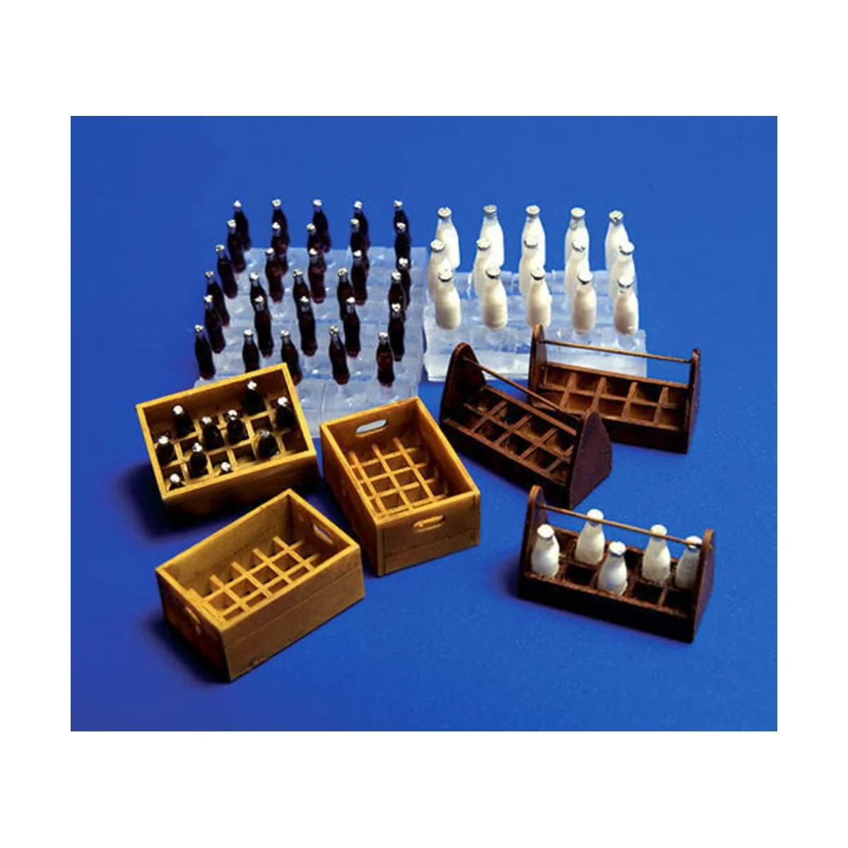 Flaschen und Kästen Milch und Limonade, 1/35 - Plus model 221