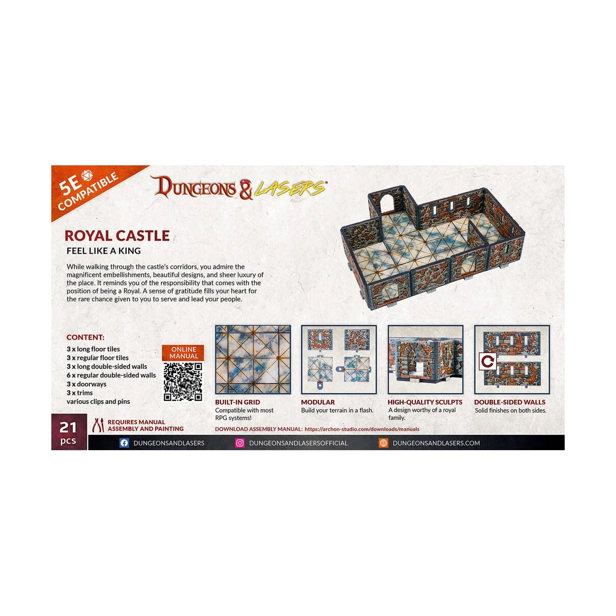 Dungeons & Lasers Expansion Set: ROYAL CASTLE - Archon Studio DNL0050