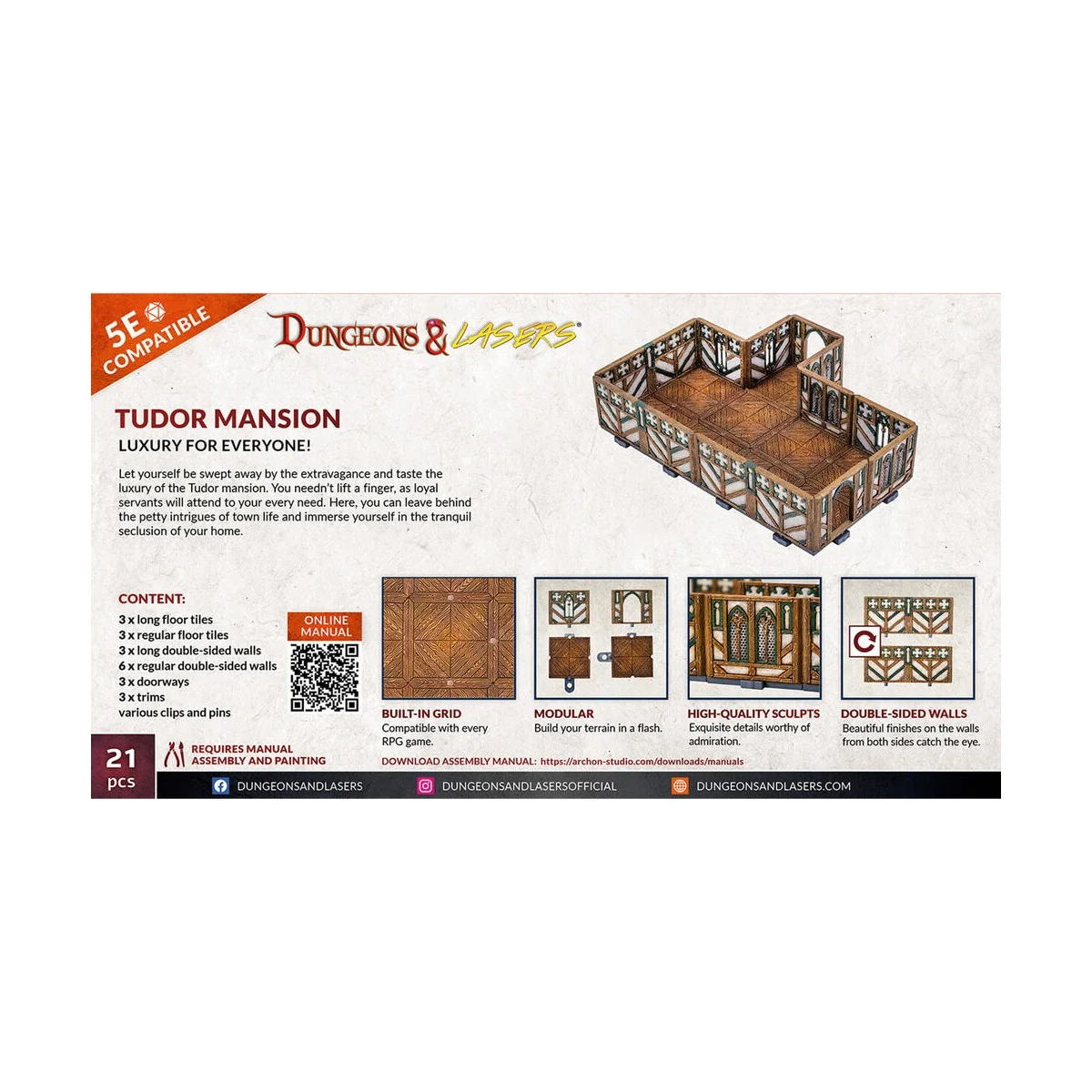 Dungeons & Lasers Expansion Set: TUDOR MANSION - Archon Studio DNL0051