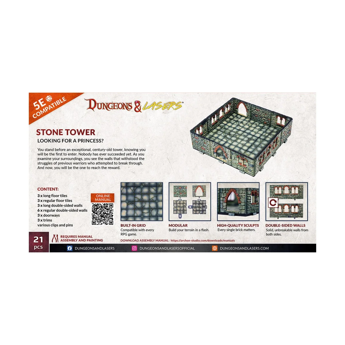 Dungeons & Lasers Expansion Set: STONE TOWER - Archon Studio DNL0052